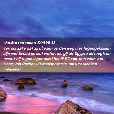 Picture 02 - Deuteronomium 23:4 NLD - Ter oorzake dat zij ulieden op den weg niet - Bible Verse Picture