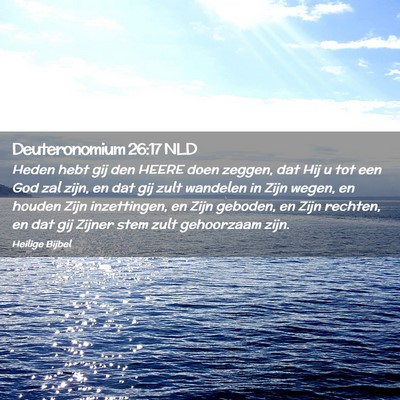 Picture 02 - Deuteronomium 26:17 NLD - Heden hebt gij den HEERE doen zeggen, dat Hij u - Bible Verse Picture