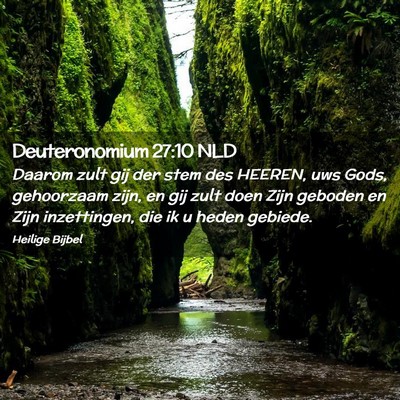 Picture 02 - Deuteronomium 27:10 NLD - Daarom zult gij der stem des HEEREN, uws Gods, - Bible Verse Picture