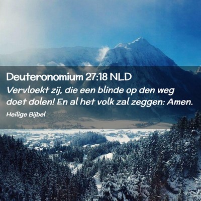 Picture 02 - Deuteronomium 27:18 NLD - Vervloekt zij, die een blinde op den weg doet - Bible Verse Picture