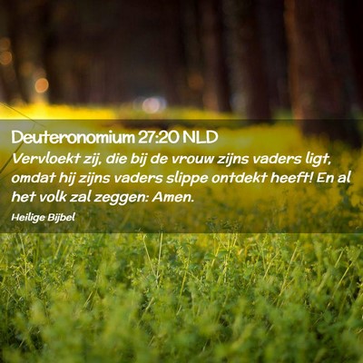 Picture 02 - Deuteronomium 27:20 NLD - Vervloekt zij, die bij de vrouw zijns vaders - Bible Verse Picture