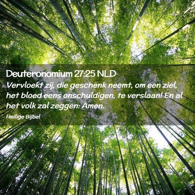 Picture 02 - Deuteronomium 27:25 NLD - Vervloekt zij, die geschenk neemt, om een ziel, - Bible Verse Picture