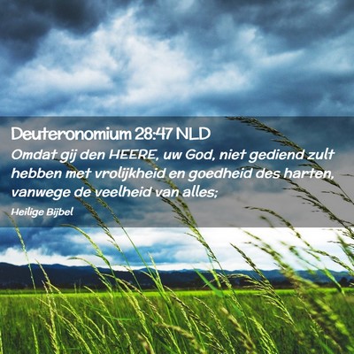 Picture 02 - Deuteronomium 28:47 NLD - Omdat gij den HEERE, uw God, niet gediend zult - Bible Verse Picture