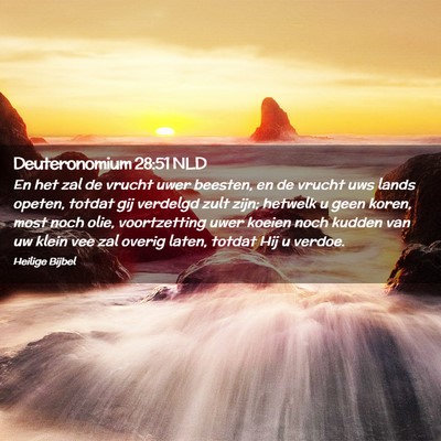 Picture 02 - Deuteronomium 28:51 NLD - En het zal de vrucht uwer beesten, en de vrucht - Bible Verse Picture
