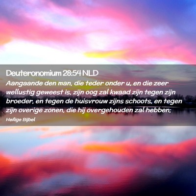 Picture 02 - Deuteronomium 28:54 NLD - Aangaande den man, die teder onder u, en die zeer - Bible Verse Picture