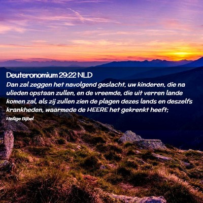 Picture 02 - Deuteronomium 29:22 NLD - Dan zal zeggen het navolgend geslacht, uw - Bible Verse Picture