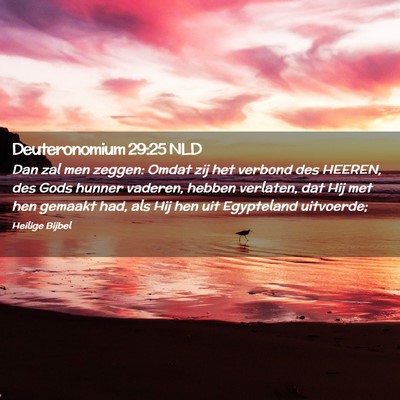 Picture 02 - Deuteronomium 29:25 NLD - Dan zal men zeggen: Omdat zij het verbond des - Bible Verse Picture
