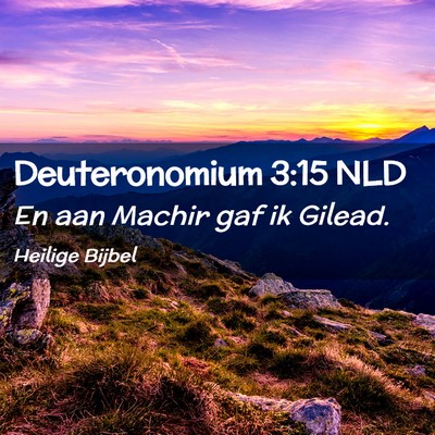 Picture 02 - Deuteronomium 3:15 NLD - En aan Machir gaf ik - Bible Verse Picture