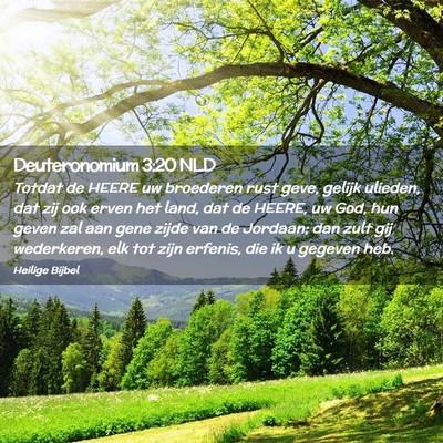 Picture 02 - Deuteronomium 3:20 NLD - Totdat de HEERE uw broederen rust geve, gelijk - Bible Verse Picture