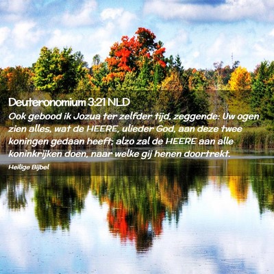 Picture 02 - Deuteronomium 3:21 NLD - Ook gebood ik Jozua ter zelfder tijd, zeggende: - Bible Verse Picture
