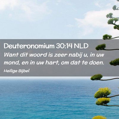 Picture 02 - Deuteronomium 30:14 NLD - Want dit woord is zeer nabij u, in uw mond, en in - Bible Verse Picture