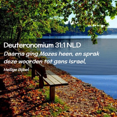 Picture 02 - Deuteronomium 31:1 NLD - Daarna ging Mozes heen, en sprak deze woorden tot - Bible Verse Picture