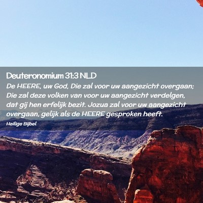 Picture 02 - Deuteronomium 31:3 NLD - De HEERE, uw God, Die zal voor uw aangezicht - Bible Verse Picture