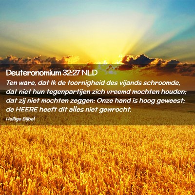 Picture 02 - Deuteronomium 32:27 NLD - Ten ware, dat Ik de toornigheid des vijands - Bible Verse Picture