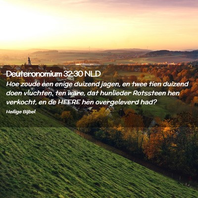 Picture 02 - Deuteronomium 32:30 NLD - Hoe zoude een enige duizend jagen, en twee tien - Bible Verse Picture