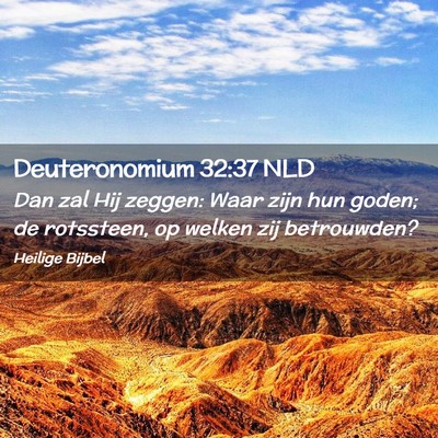 Picture 02 - Deuteronomium 32:37 NLD - Dan zal Hij zeggen: Waar zijn hun goden; de - Bible Verse Picture