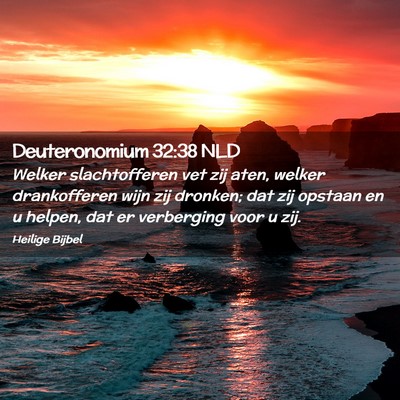 Picture 02 - Deuteronomium 32:38 NLD - Welker slachtofferen vet zij aten, welker - Bible Verse Picture