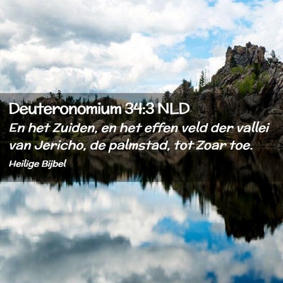Picture 02 - Deuteronomium 34:3 NLD - En het Zuiden, en het effen veld der vallei van - Bible Verse Picture