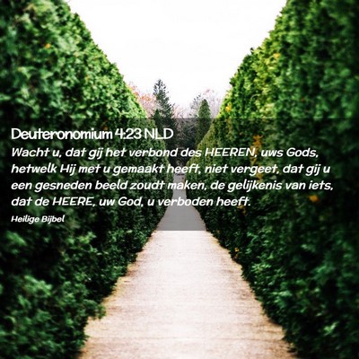 Picture 02 - Deuteronomium 4:23 NLD - Wacht u, dat gij het verbond des HEEREN, uws - Bible Verse Picture