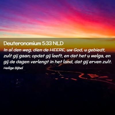 Picture 02 - Deuteronomium 5:33 NLD - In al den weg, dien de HEERE, uw God, u gebiedt, - Bible Verse Picture