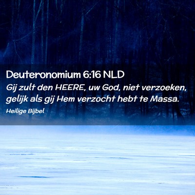 Picture 02 - Deuteronomium 6:16 NLD - Gij zult den HEERE, uw God, niet verzoeken, - Bible Verse Picture
