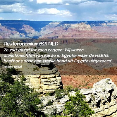 Picture 02 - Deuteronomium 6:21 NLD - Zo zult gij tot uw zoon zeggen: Wij waren - Bible Verse Picture