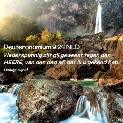 Picture 02 - Deuteronomium 9:24 NLD - Wederspannig zijt gij geweest tegen den HEERE, - Bible Verse Picture