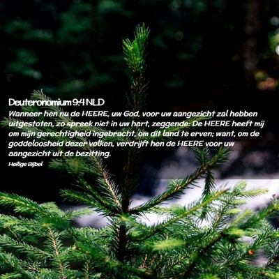 Picture 02 - Deuteronomium 9:4 NLD - Wanneer hen nu de HEERE, uw God, voor uw - Bible Verse Picture