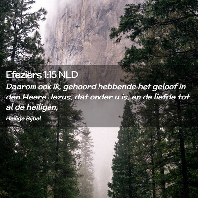 Picture 02 - Efeziërs 1:15 NLD - Daarom ook ik, gehoord hebbende het geloof in den - Bible Verse Picture