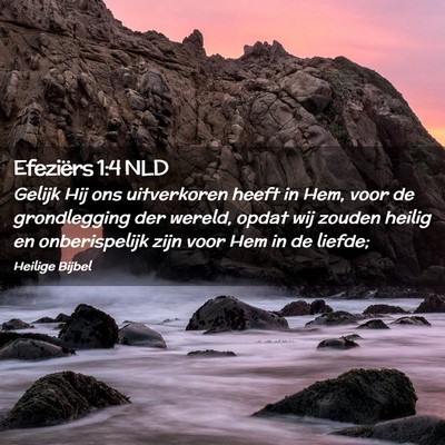 Picture 02 - Efeziërs 1:4 NLD - Gelijk Hij ons uitverkoren heeft in Hem, voor de - Bible Verse Picture