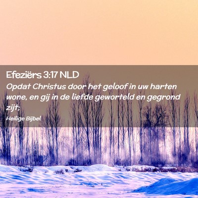 Picture 02 - Efeziërs 3:17 NLD - Opdat Christus door het geloof in uw harten wone, - Bible Verse Picture