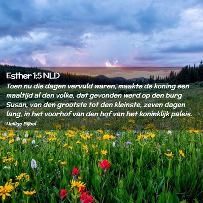 Picture 02 - Esther 1:5 NLD - Toen nu die dagen vervuld waren, maakte de koning - Bible Verse Picture