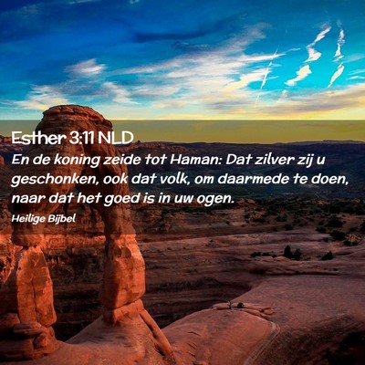Picture 02 - Esther 3:11 NLD - En de koning zeide tot Haman: Dat zilver zij u - Bible Verse Picture