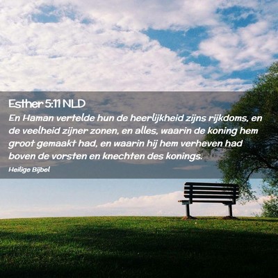 Picture 02 - Esther 5:11 NLD - En Haman vertelde hun de heerlijkheid zijns - Bible Verse Picture