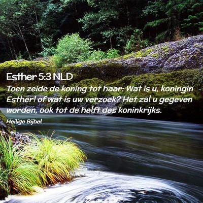 Picture 02 - Esther 5:3 NLD - Toen zeide de koning tot haar: Wat is u, koningin - Bible Verse Picture