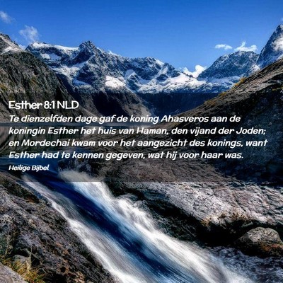 Picture 02 - Esther 8:1 NLD - Te dienzelfden dage gaf de koning Ahasveros aan - Bible Verse Picture