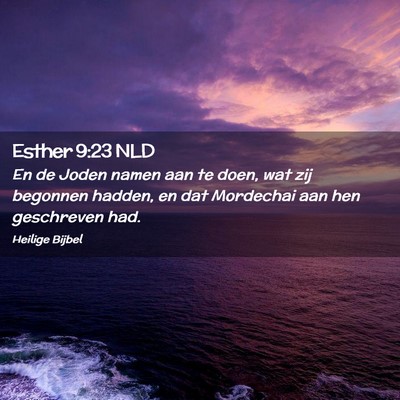 Picture 02 - Esther 9:23 NLD - En de Joden namen aan te doen, wat zij begonnen - Bible Verse Picture