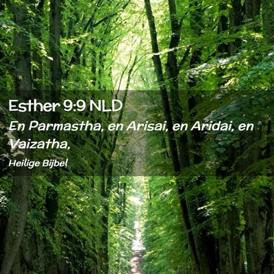 Picture 02 - Esther 9:9 NLD - En Parmastha, en Arisai, en Aridai, en - Bible Verse Picture