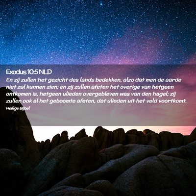 Picture 02 - Exodus 10:5 NLD - En zij zullen het gezicht des lands bedekken, - Bible Verse Picture