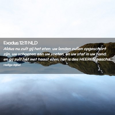 Picture 02 - Exodus 12:11 NLD - Aldus nu zult gij het eten: uw lenden zullen - Bible Verse Picture