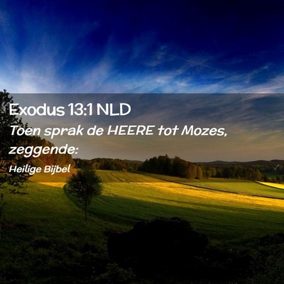 Picture 02 - Exodus 13:1 NLD - Toen sprak de HEERE tot Mozes, - Bible Verse Picture