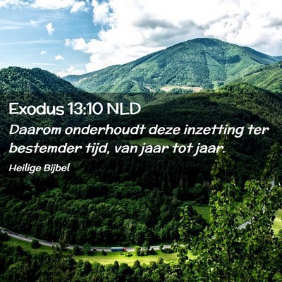 Picture 02 - Exodus 13:10 NLD - Daarom onderhoudt deze inzetting ter bestemder - Bible Verse Picture
