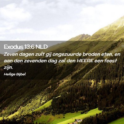 Picture 02 - Exodus 13:6 NLD - Zeven dagen zult gij ongezuurde broden eten, en - Bible Verse Picture