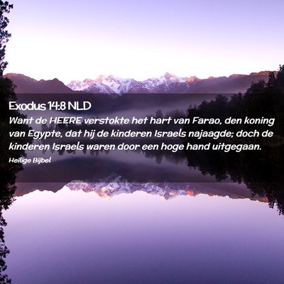 Picture 02 - Exodus 14:8 NLD - Want de HEERE verstokte het hart van Farao, den - Bible Verse Picture
