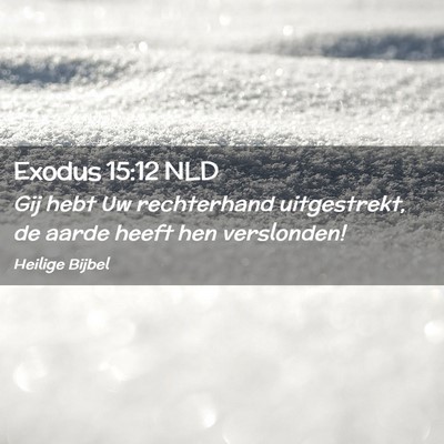 Picture 02 - Exodus 15:12 NLD - Gij hebt Uw rechterhand uitgestrekt, de aarde - Bible Verse Picture