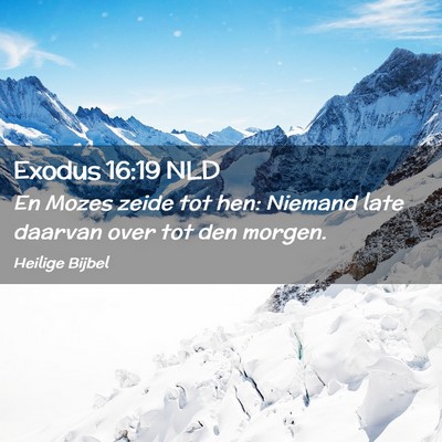 Picture 02 - Exodus 16:19 NLD - En Mozes zeide tot hen: Niemand late daarvan over - Bible Verse Picture