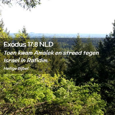 Picture 02 - Exodus 17:8 NLD - Toen kwam Amalek en streed tegen Israel in - Bible Verse Picture