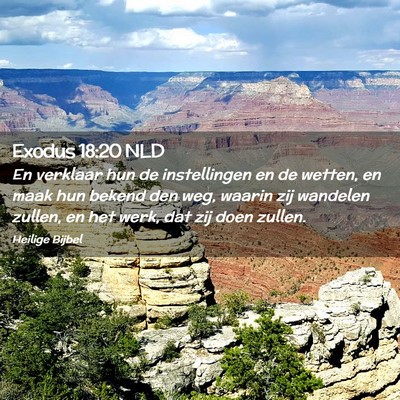Picture 02 - Exodus 18:20 NLD - En verklaar hun de instellingen en de wetten, en - Bible Verse Picture
