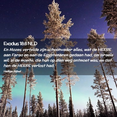 Picture 02 - Exodus 18:8 NLD - En Mozes vertelde zijn schoonvader alles, wat de - Bible Verse Picture