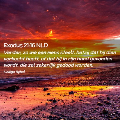 Picture 02 - Exodus 21:16 NLD - Verder, zo wie een mens steelt, hetzij dat hij - Bible Verse Picture
